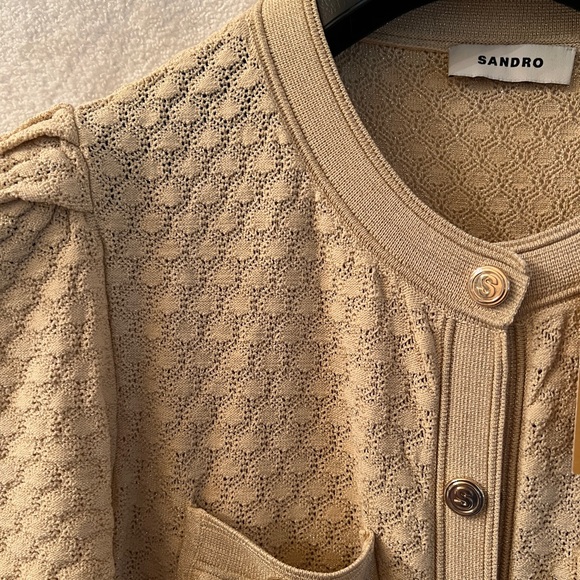 Authentic Sandro Pointelle Knit Midi Dress, size 38 - Picture 6 of 6